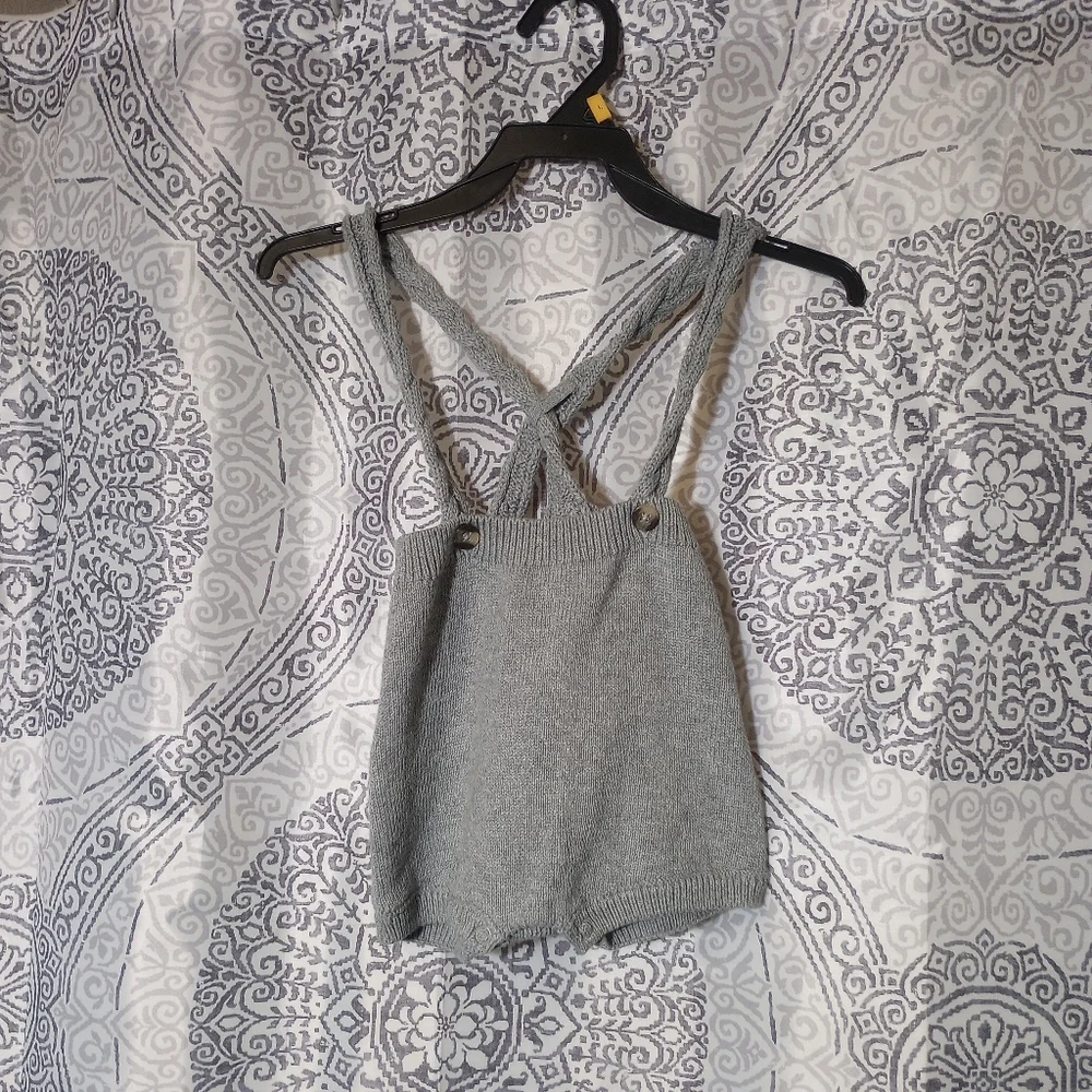 NWT Baby Cat&Jack Gray White Easter Romper Size 12M